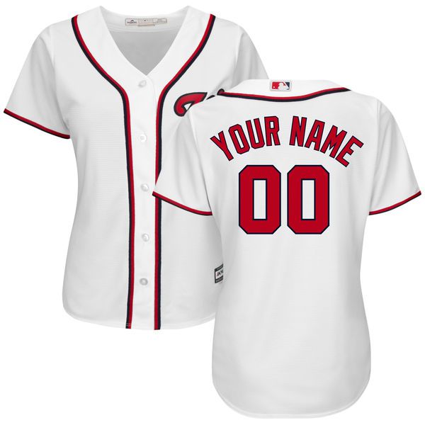 Women Washington Nationals Majestic White Home Cool Base Custom MLB Jersey